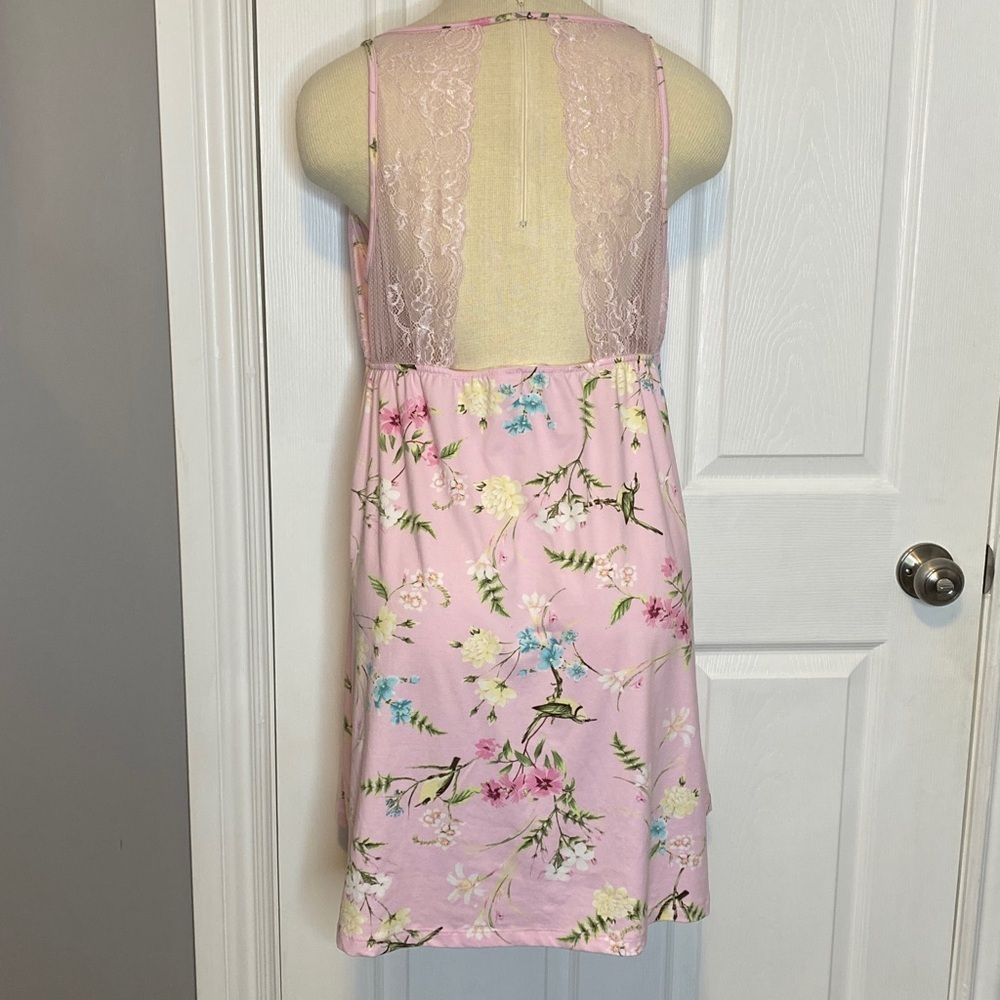 La Vie en Rose Pink Floral Lace Babydoll Chemise Sleep Dress XL - Picture 4 of 15